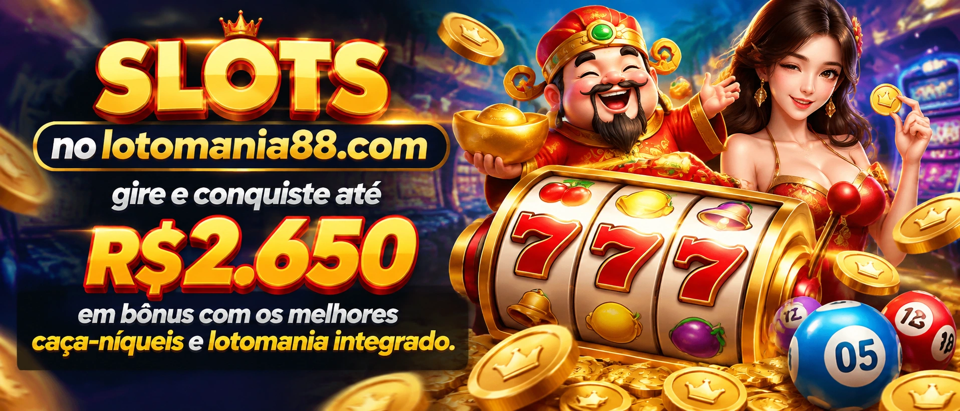 Tela visual da área de slots da Lotomania88
