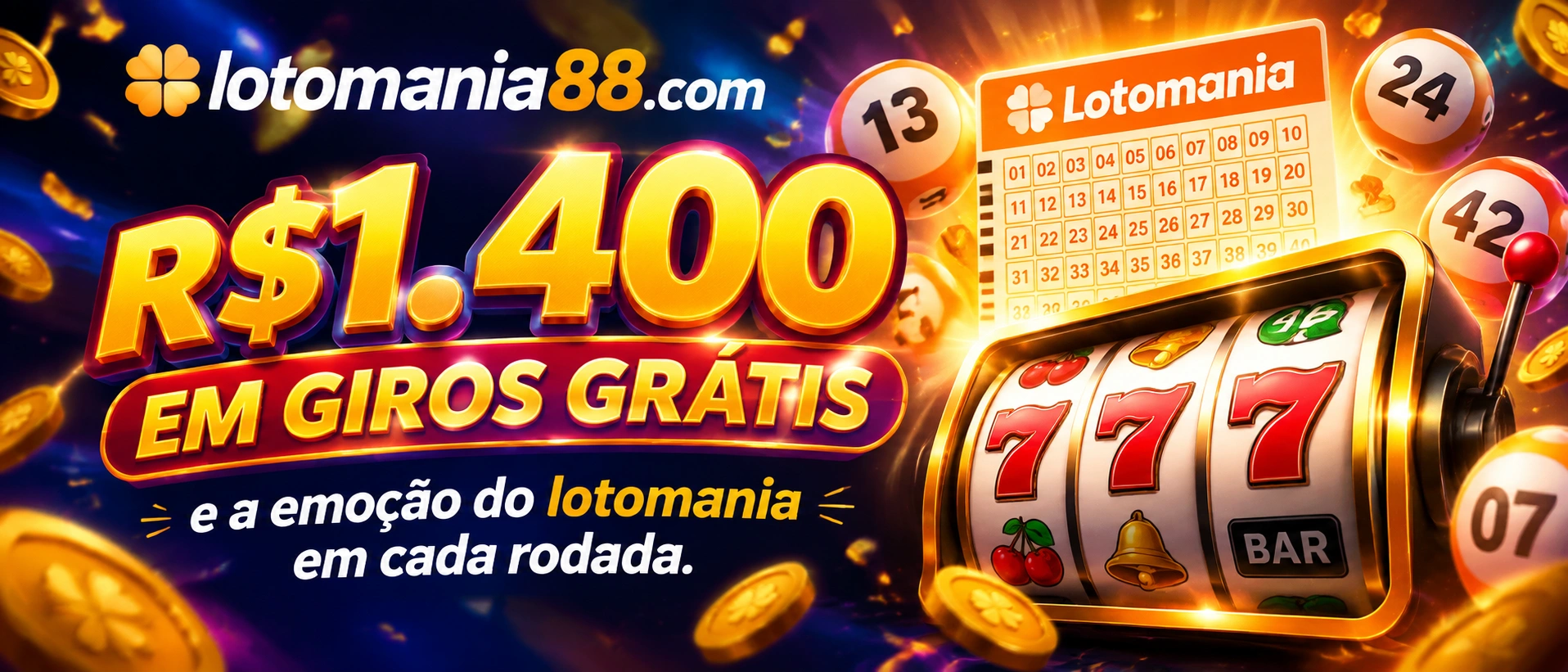 Interface do Lotomania88 com visual de catálogo e acesso rápido pelo navegador